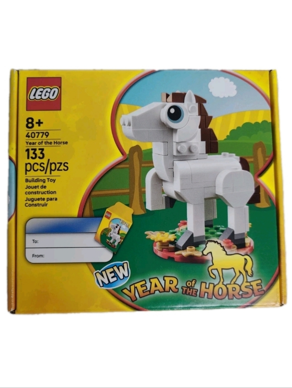 LEGO Horse 40779 Year of the Horse White Pony Display Base Building Toy New Gift